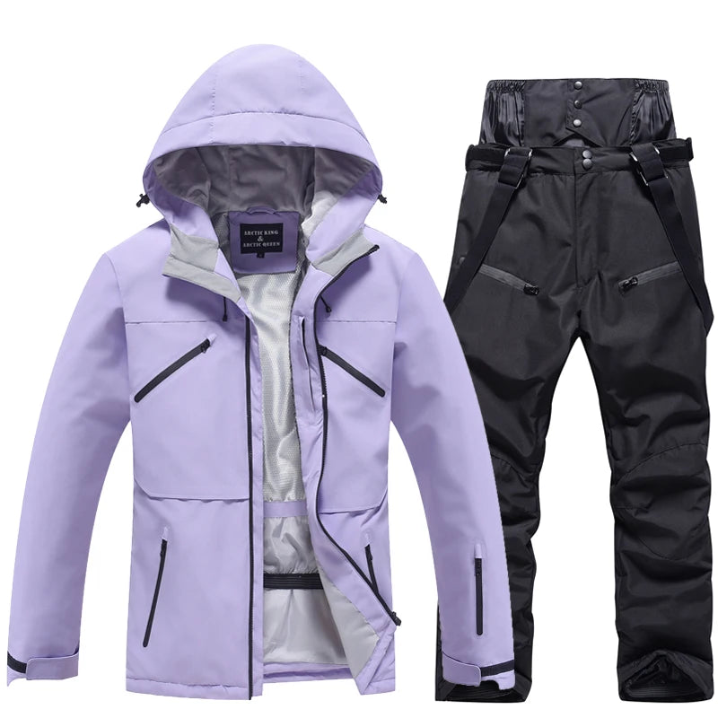 Conjunto de traje de esquí impermeable para hombre y mujer, traje de nieve, conjunto de chaqueta y pantalón de esquí, ropa de exterior, snowboard, en general