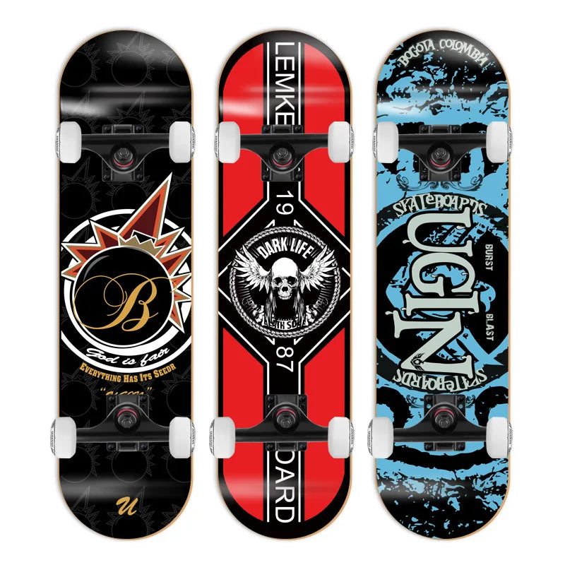 Patineta de Doble Kick para Principiantes, 7 Capas de Madera de Arce, Cuatro Ruedas, Cruiser Urbano, Tabla Completa para Adultos, Hombres, Mujeres y Adolescentes
