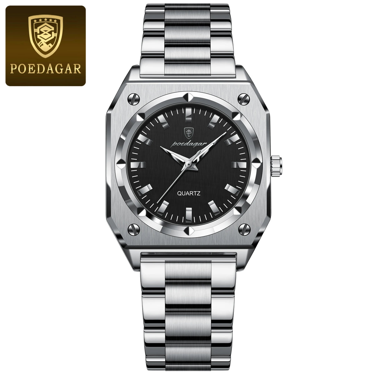 Reloj de pulsera elegante para dama POEDAGAR, resistente al agua, de acero inoxidable, luminoso, reloj de mujer exquisito, cuarzo, relojes de mujer de alta calidad