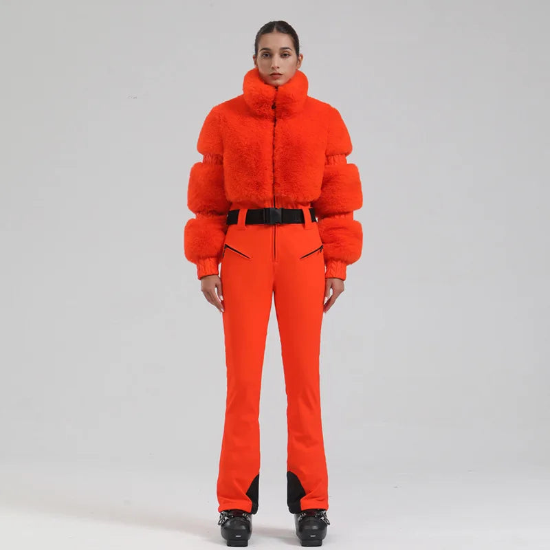 GSOU Snow Traje de esquí de una pieza para mujer, mono de snowboard, resistente al viento, muy cálido, ropa deportiva al aire libre, ropa de invierno, nuevo