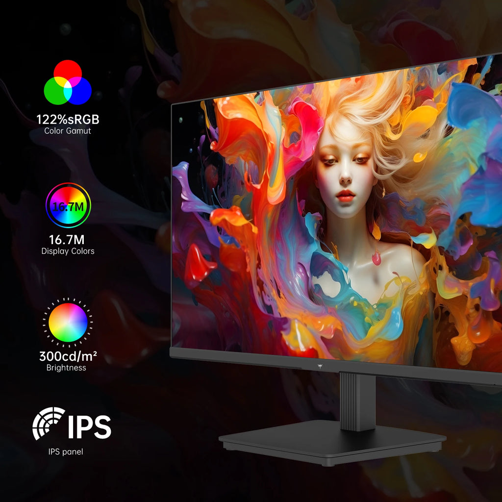 Monitor de computadora KTC de 24 pulgadas, resolución QHD, 100 Hz, panel IPS, 2K, contraste de 1300:1, pantalla con filtro de luz azul, cobertura de 122 % de sRGB, compatible con FreeSync y G-Sync, HDMI 2.0 y DisplayPort 1.4