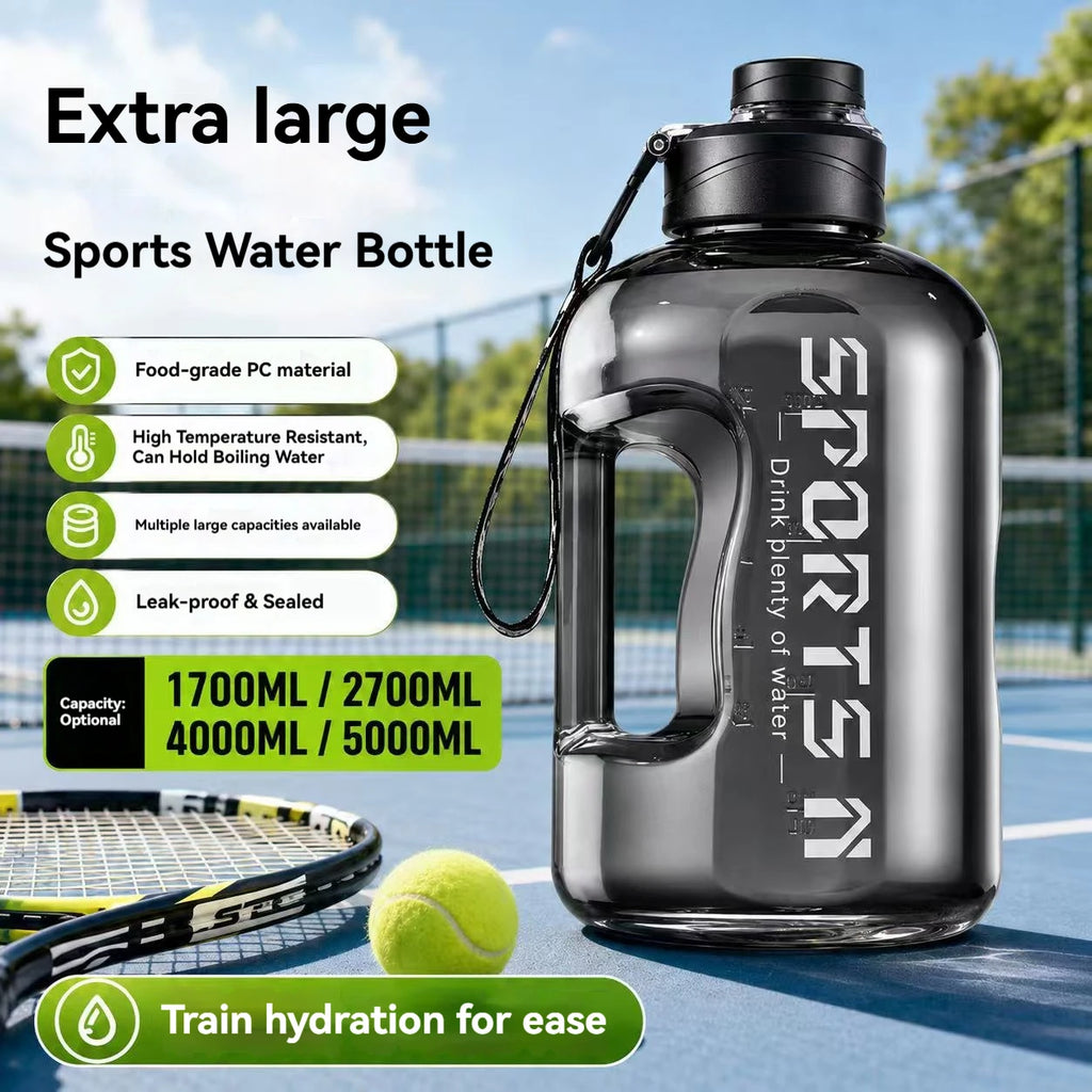 Botella de agua deportiva de 1,7l/2,7l/4L/5L, taza para gimnasio y ciclismo, botella de agua portátil de gran capacidad para Fitness, Camping, agua para hombres