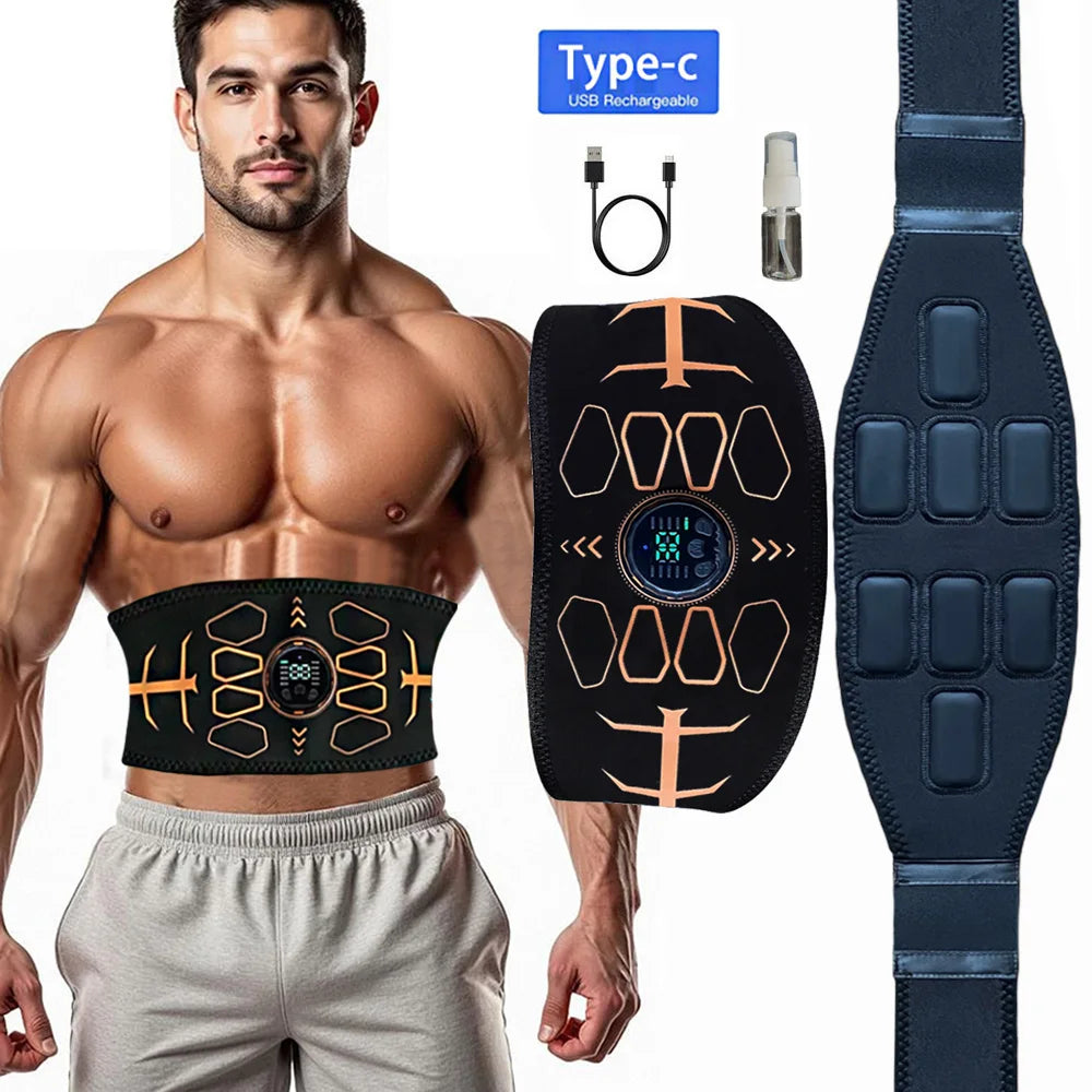 Tóner muscular cinturón tonificador Abdominal inteligente EMS Estimulador muscular Ab Trainer carga USB masajeador corporal equipo de Fitness para pérdida de peso