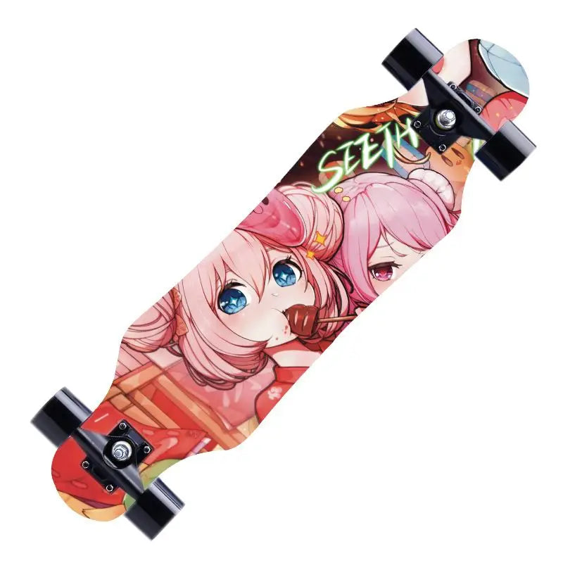 Patineta de 80 cm con cuatro ruedas, tabla de baile, para adultos, para calle, profesional, para principiantes, freestyle, patineta de doble kick.