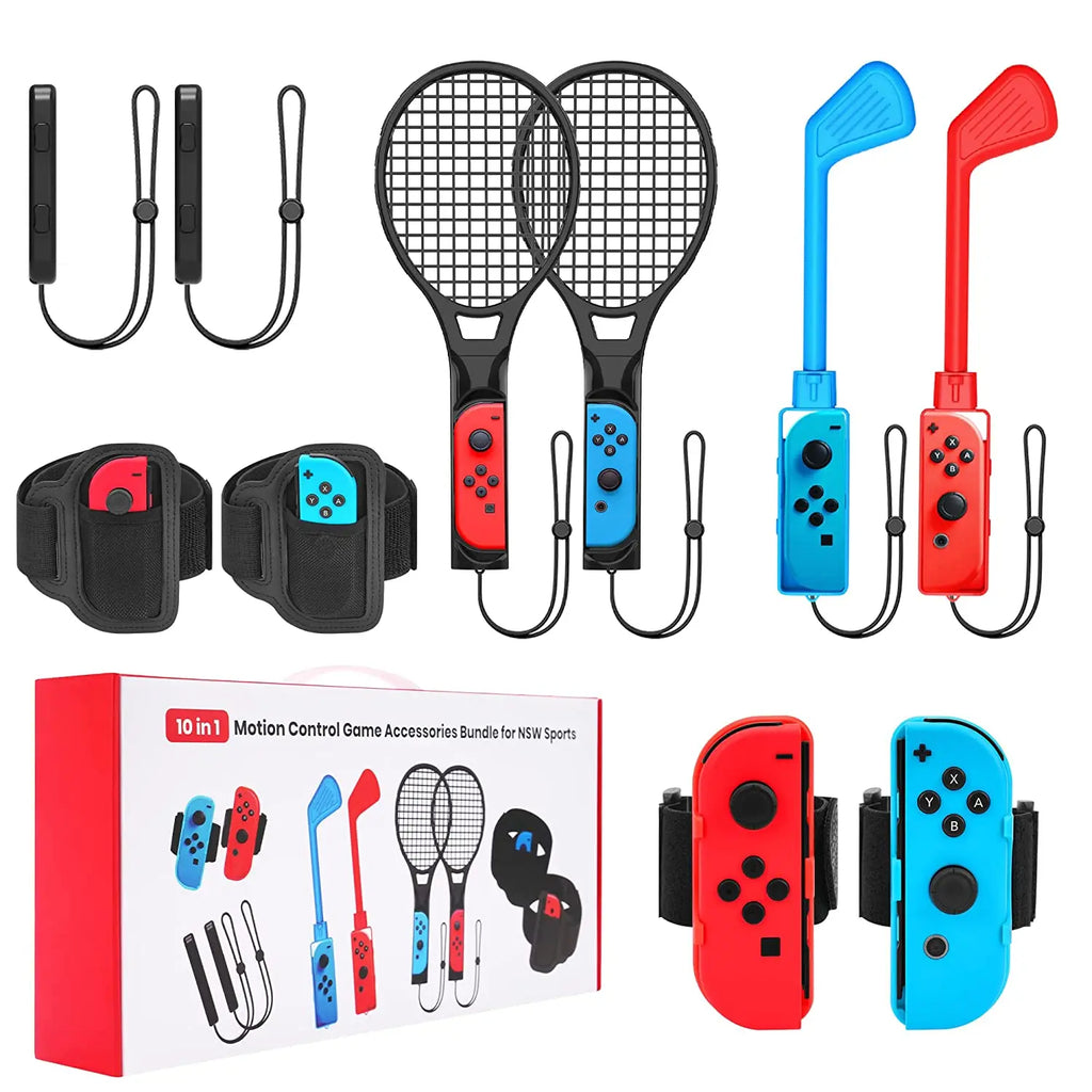 Kit de Accesorios Deportivos 10 en 1 para Switch/Switch OLED, Paquete de Accesorios para Juegos Deportivos 10 en 1 para Nintendo Switch