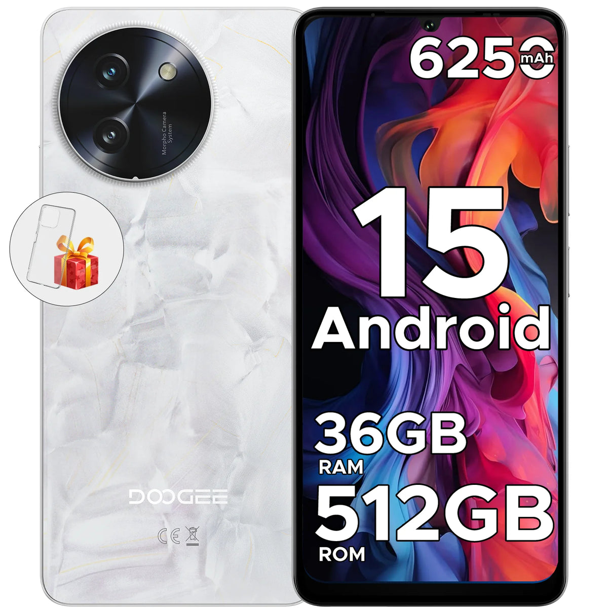 Smartphone DOOGEE Note59 Pro+ 5G 36GB 512GB 6.75" HD+ 120Hz UNISOC T8200 Cámara de 50MP Batería de 6250mAh Android 15 NFC Teléfono Móvil