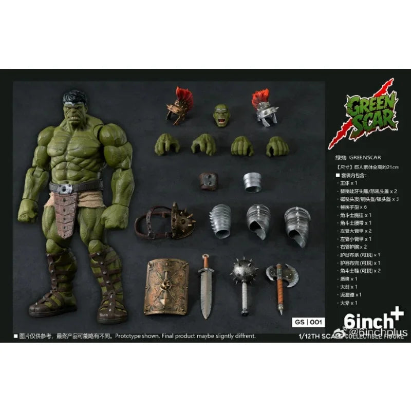 In Stock Original 6inchplus GREENSCAR GS001 Hulk Action Figure Toys and Gift Collection Fans’ Hobbies