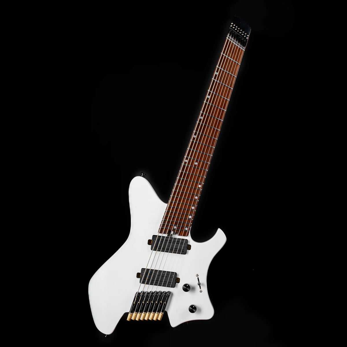 EART Guitars GW-8F, guitarra eléctrica sin cabeza de 8 cuerdas, cuerpo de caoba asado, pastillas HH multiescabeo de 25,5-26,25"