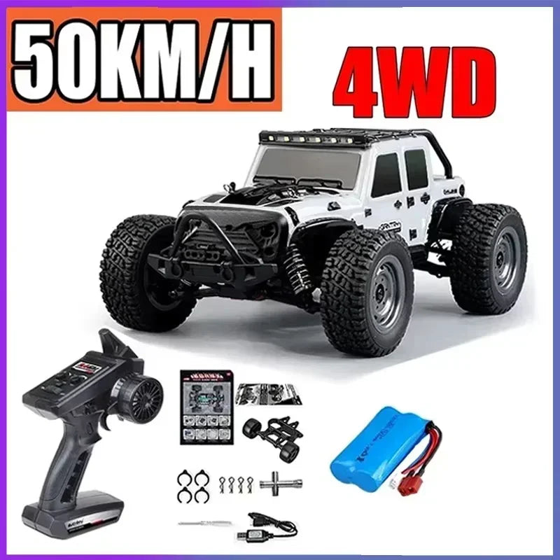Coche teledirigido SCY16101 16102 de alta velocidad 70 km/h, coche teledirigido con tracción a las cuatro ruedas para niños, motor sin escobillas con LED
