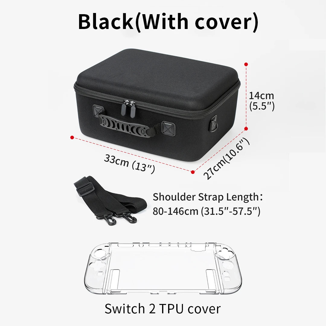 Estuche de transporte para Switch 2, bolsa de almacenamiento de viaje protectora portátil de gran capacidad para accesorios Switch 2