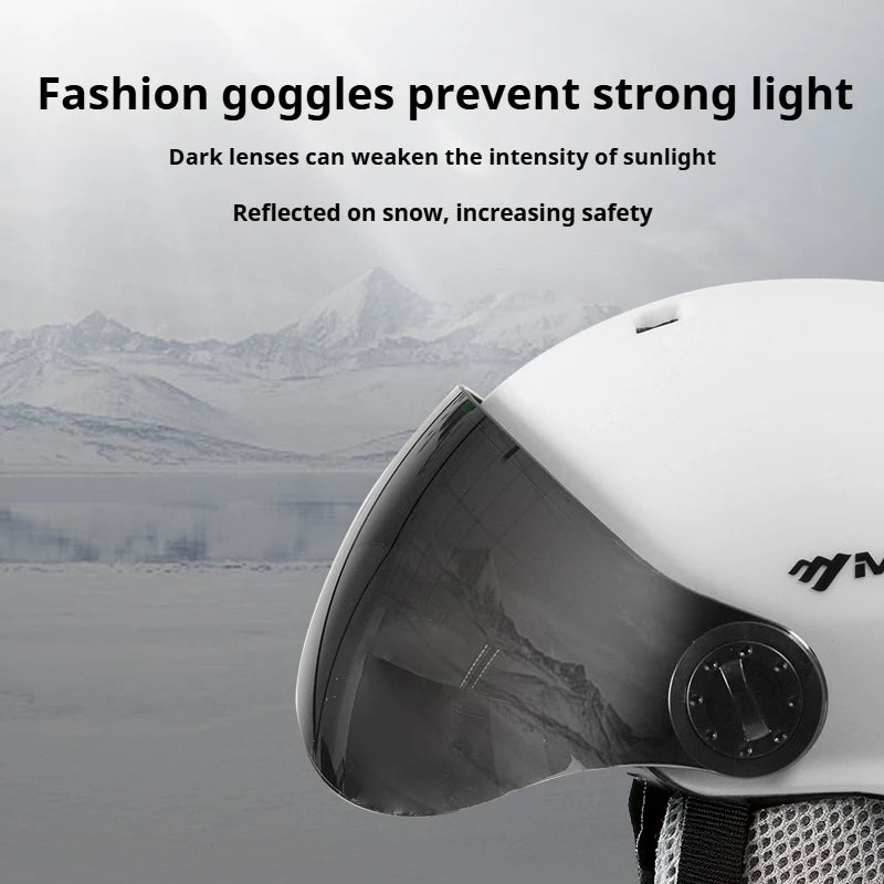 Casco de Esquí/Snowboard MOON Todo en Uno con Gafas Integradas |   PC+EPS Ligero para Máxima Protección