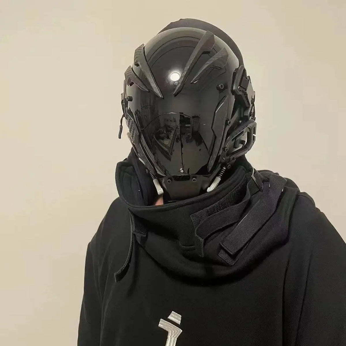 2025 Cyberpunk Máscara de cara completa Fiesta de Halloween negra Cool Tático Mecha Estilo Tecnología Sensación Máscara de cosplay para eventos