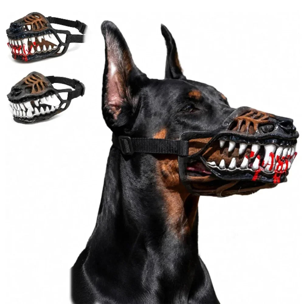 Funda para perro de látex natural, disfraz de monstruo de perro demoníaco de Halloween, funda para fiesta de Halloween, cosplay, máscara de dientes realistas para mascotas