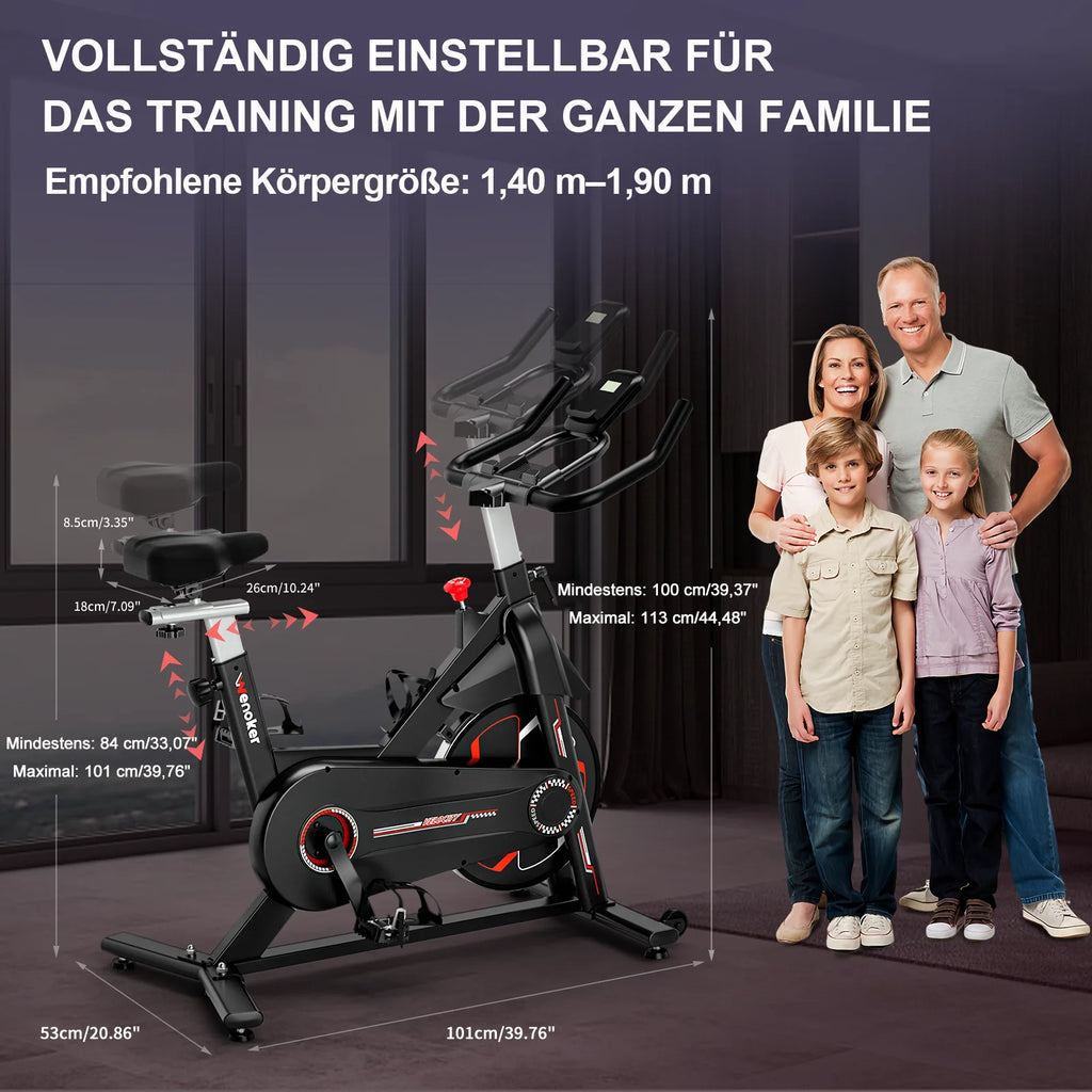 Bicicleta de ejercicio actualizada 2026, bicicleta estática silenciosa con resistencia de 0 a 100 %, pantalla y soporte para tableta, bicicleta de ciclismo en interiores para entrenamiento cardiovascular con asiento cómodo,