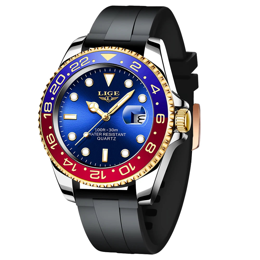 2026 New LIGE Brand Men's Watch Luminous Stainless Steel Business Quartz Luxury Clock Waterproof Watches for Men Reloj Hombres