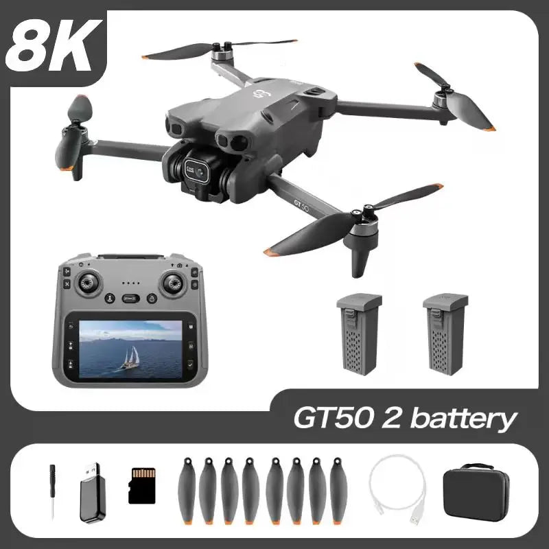 Kit dron gris con cámara, control y accesorios, incluye dos baterías