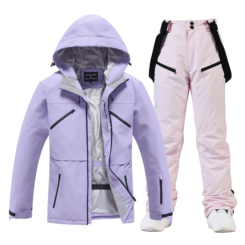Conjunto de traje de esquí impermeable para hombre y mujer, traje de nieve, conjunto de chaqueta y pantalón de esquí, ropa de exterior, snowboard, en general