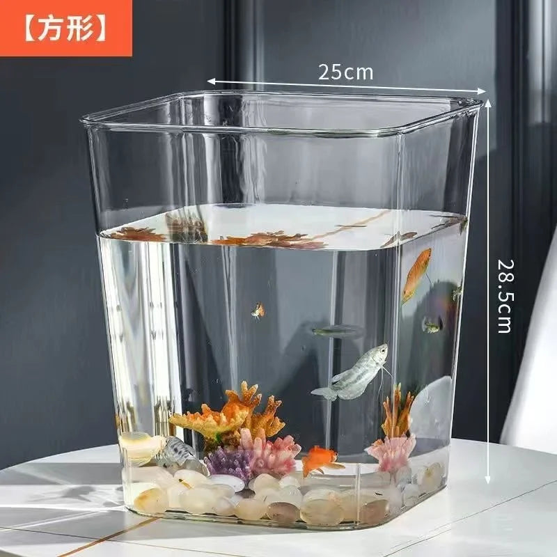 PET Aquarium Box Plastics Ultra-white Organic Glass Explosion-proof Fish Tank Tabletop Small Ecological Water Tank