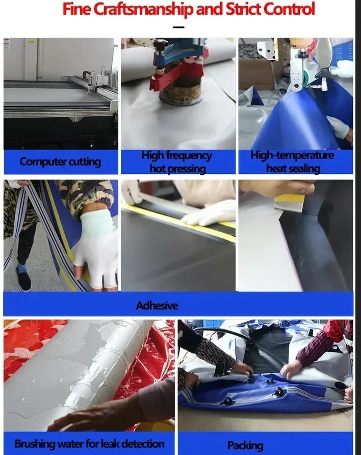 Bote de Pesca Inflable de PVC Multitamaño con Motor, para una Persona, 0.7mm de Grosor, Resistente al Desgaste, Kayak, Canoa