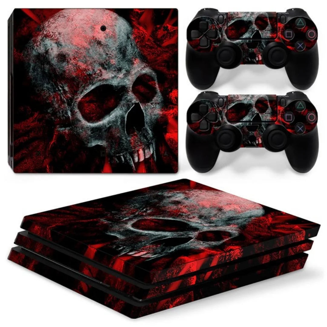 Protective Vinyl Decal Skin Sticker Full Set Cover Wrap for PS4 Pro Console and 2 Controllers