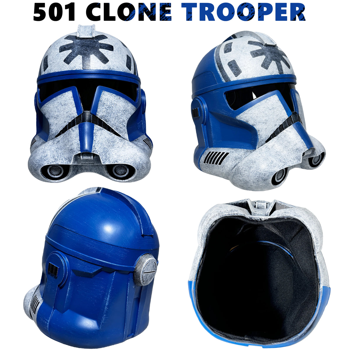Star SW The Clone Wars ARC Trooper Jesse Helmet 501st Legion Blue White Full Face Resin Cosplay Mask Halloween Prop