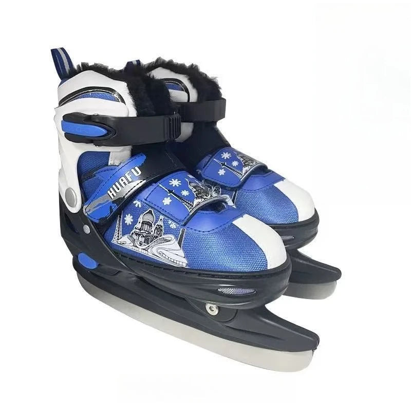 Patines de Hielo de Tamaño Ajustable, Botas de Hockey sobre Hielo y Patinaje de Velocidad, Aptas para Principiantes, Patines de Hielo Profesionales para Niños y Adultos