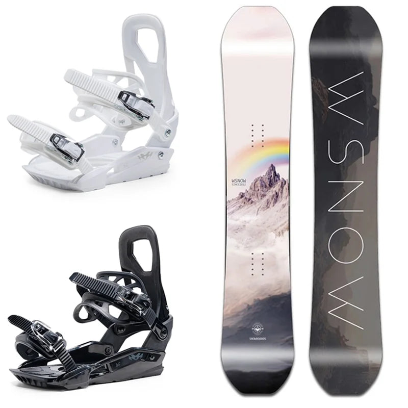 2025 Snowboard de montaña completo, soporte de Snowboard completo de dos piezas para adultos, juego de Snowboard de pecho plano para hombres y mujeres