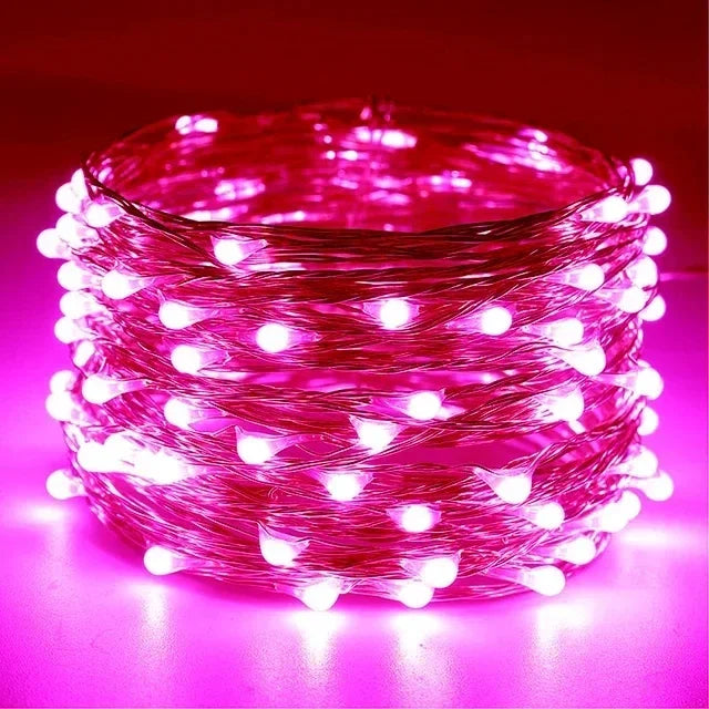 Guirnalda de luces LED de alambre de cobre de 1M 2M 3M 5M 10M 20M 30M, iluminación navideña, guirnalda de hadas para decoración de árboles de Navidad, bodas y fiestas