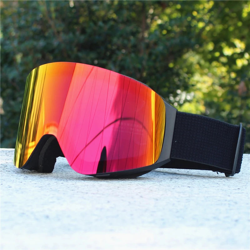 Cubierta abatible magnética, gafas de esquí antiniebla de doble capa, gafas de Snowboard, gafas para motos de nieve, protección óptica para deportes al aire libre