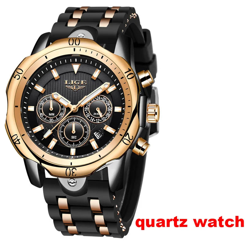 Reloj de pulsera mecánico automático LIGE 2026 para hombre, reloj de lujo de marca superior con tourbillon, reloj de moda para hombre, resistente al agua para negocios