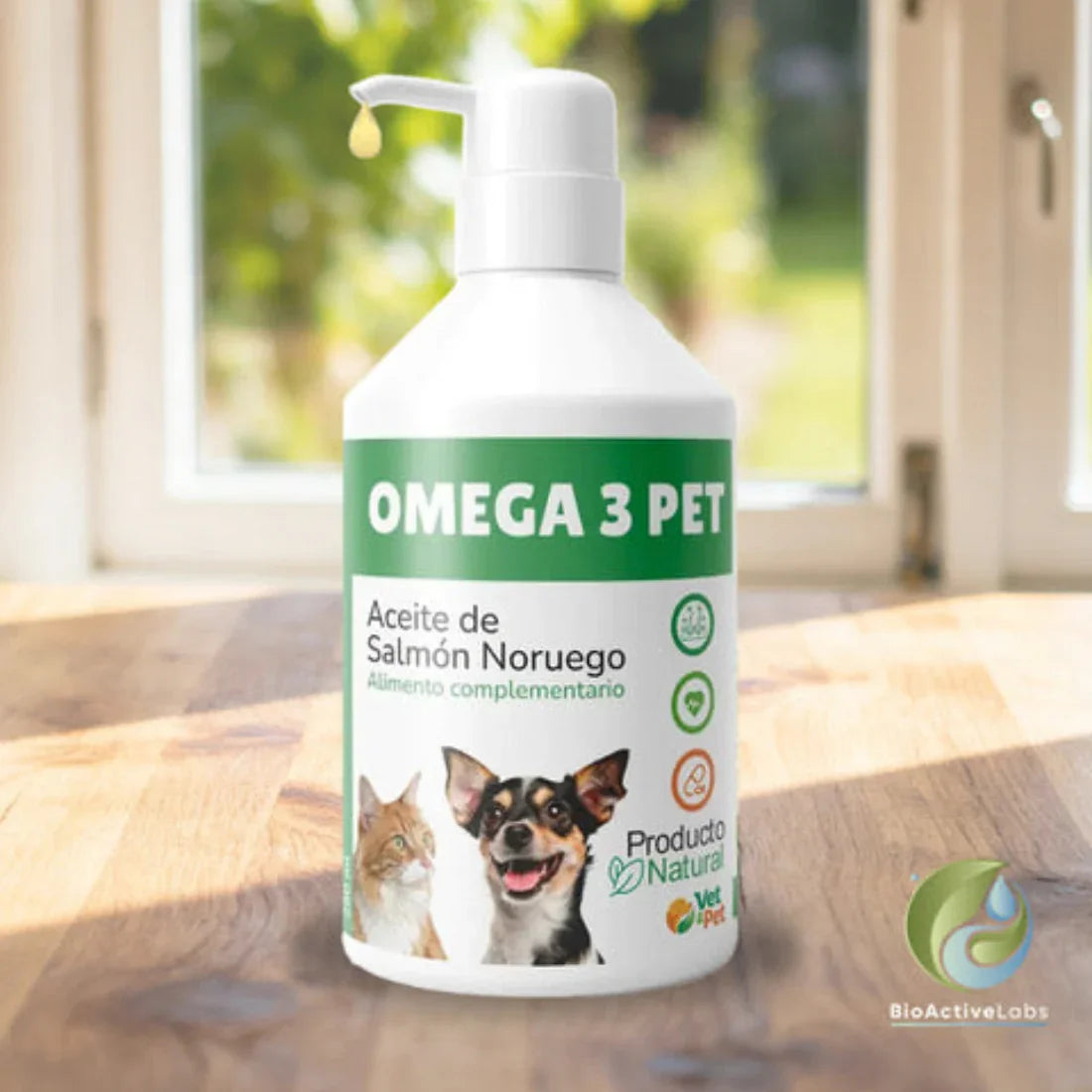 Aceite de Salmón Noruego con Omega-3 250ml (EPA, DHA, DPA) para Perros y Gatos - Bioactive, Alto Contenido en Ácidos Grasos, Soporte Articular, Cutáneo y Cognitivo, 100 % Natural con Astaxantina y Tocoferoles
