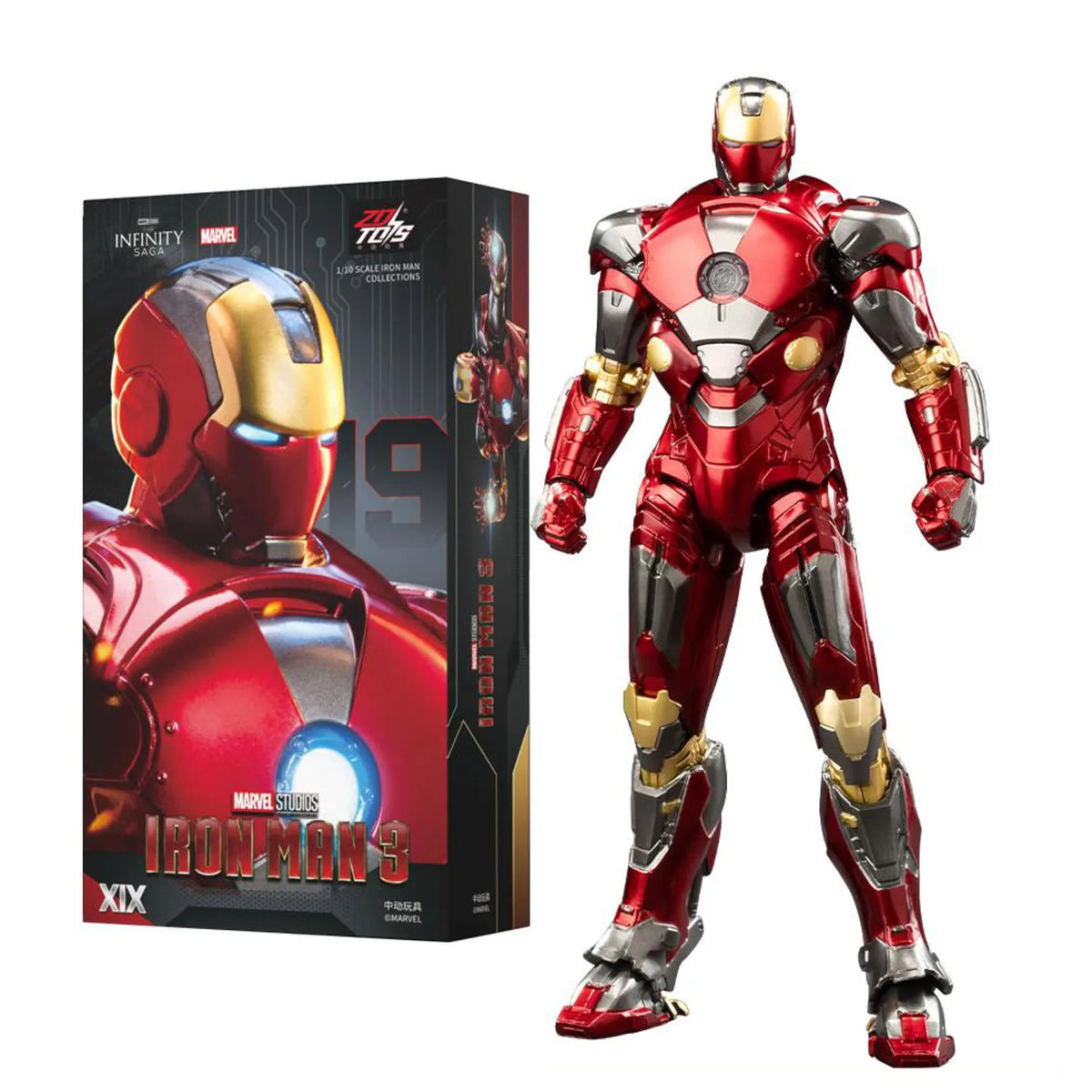 ZD Toys Iron Man MK15 MK16 máquina de guerra MK2 figura de acción Iron Man Mk47 MK35 pargo rojo 1/10 escala Iron Man colecciones regalo