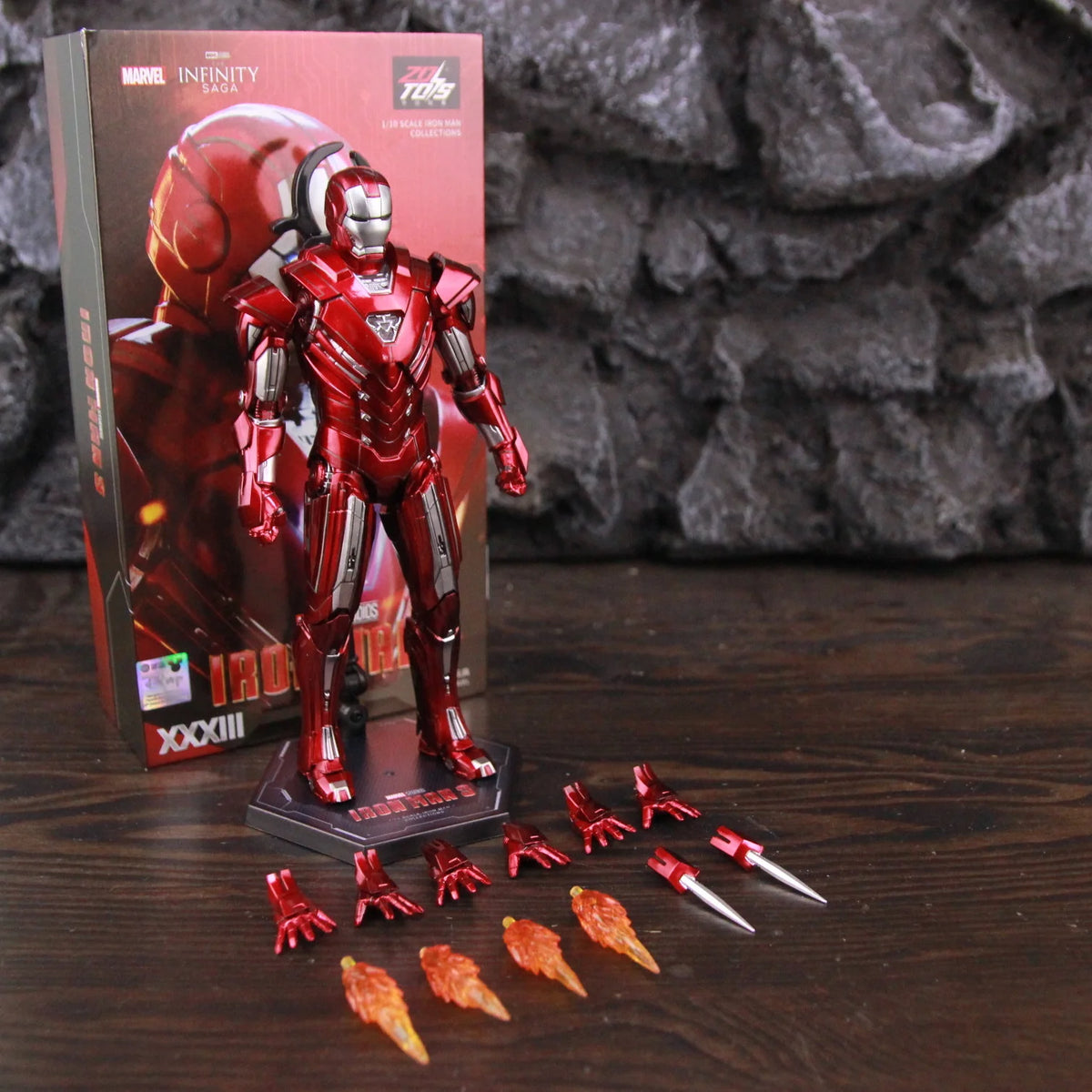 ZD Toys Marvel Iron Man MK46 MK45 MK1 MK2 MK3 MK4 MK5 MK6 MK7 MK33 MK17 7 "Figura de acción de película Iron Mark 1 2 3 4 5 6 7 Leyendas