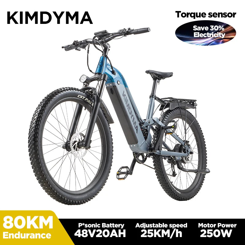 K02 48V 20AH Electric Bike for Adults - 27.5 Inch Tire eBike with Torque Sensor & Hydraulic Brakes (Men/Women) - 150KM Range
