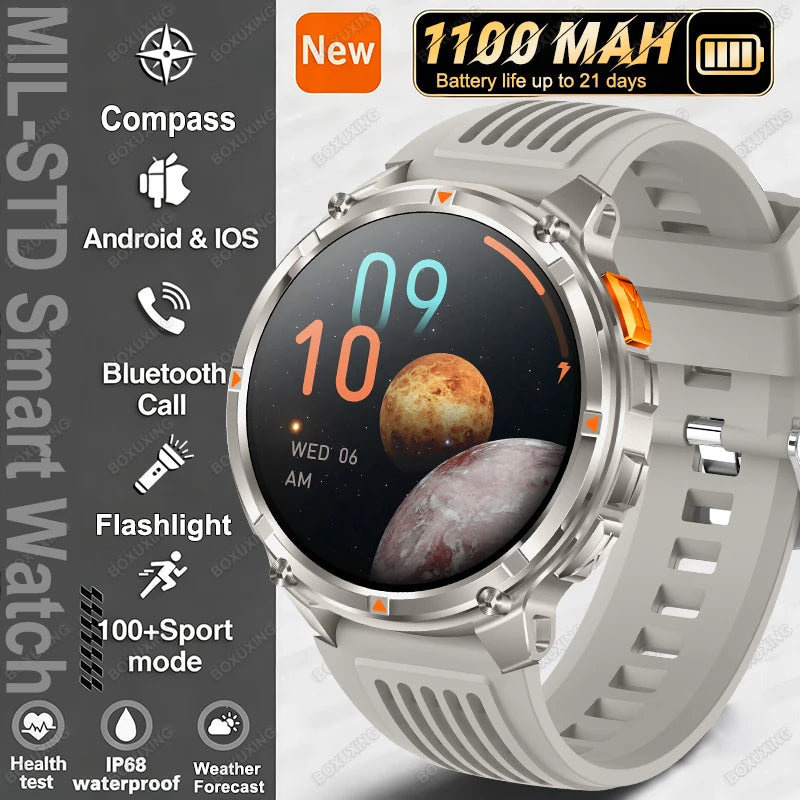 2026 Nuevo T-Rex 3 Ultra Reloj Inteligente 1100mAh, 5ATM Resistente al Agua, Deportes al Aire Libre, GPS, Monitor de Frecuencia Cardíaca, Brújula, Llamadas Bluetooth, Smartwatch