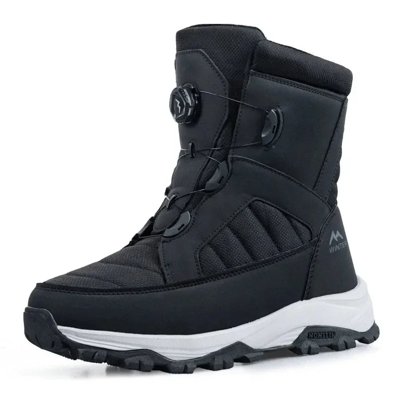 Zapatos de nieve de alta calidad para hombre, botas de esquí cálidas de felpa, botas de invierno, zapatos, botas de nieve para exteriores, zapatos de plataforma antideslizantes