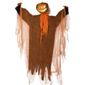Decoración de Halloween: Calabaza Demonio Luminosa, Espantapájaros Colgante, Calabaza con Cabeza Giratoria, Decoración de Terror para el Hogar y Jardín