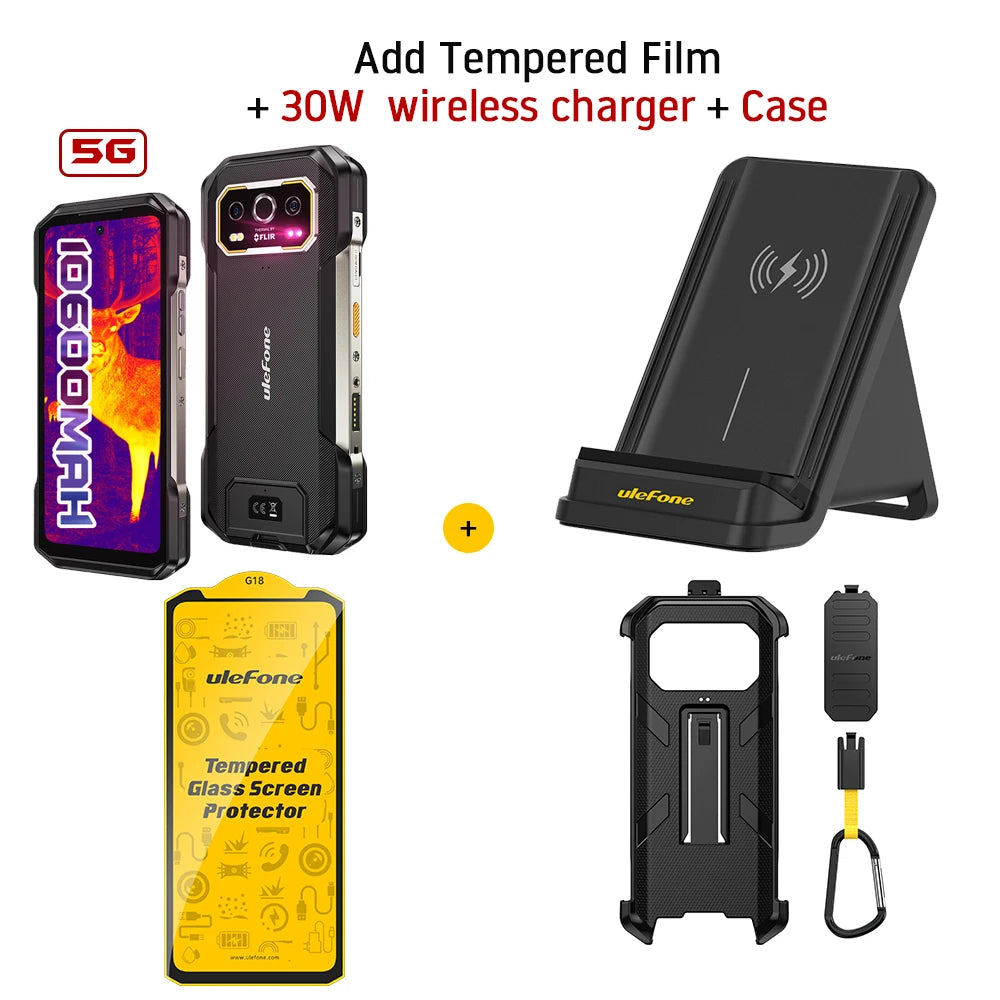 Ulefone Armor 27T Pro+ 5G 10600mAh 64MP Visión Nocturna Hasta 24GB+256GB Smartphone Robusto Android 15 6.78" 120Hz LCD