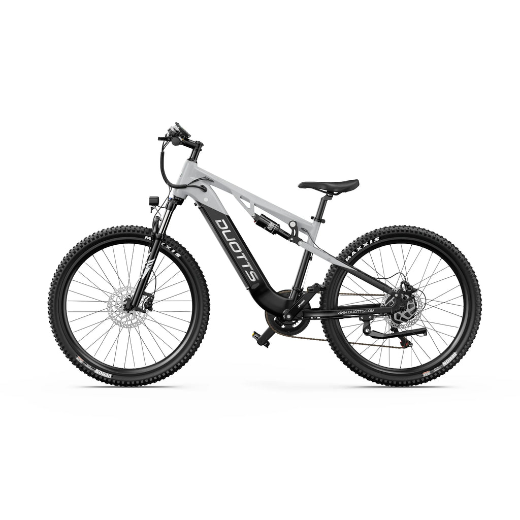 Bicicleta de montaña eléctrica DUOTTS E29 con motor de 250 W, ruedas de 27,5", batería de 48 V 13,5 Ah, autonomía de 90 km y frenos de disco hidráulicos para conducción todoterreno