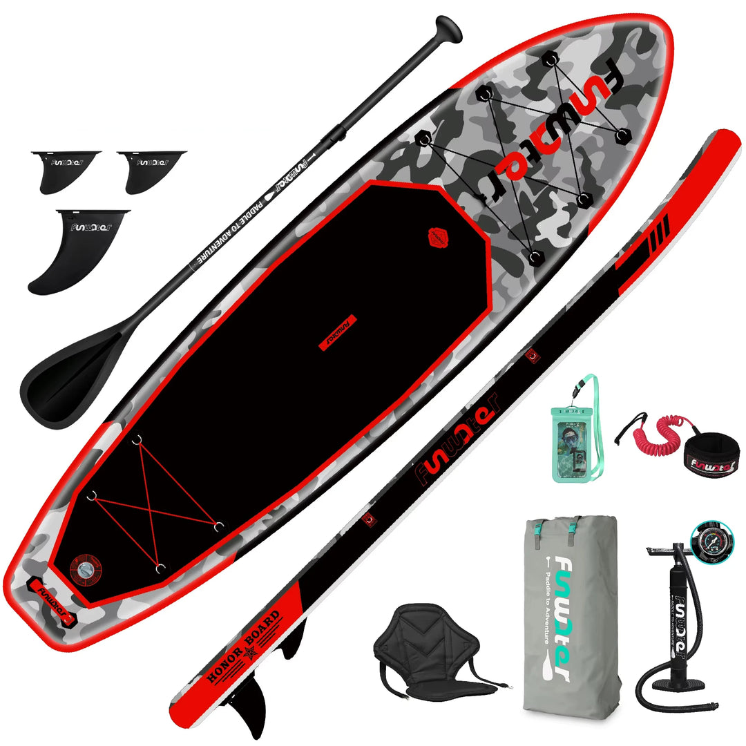 Tabla de Paddle Surf Inflable Ultraligera Funwater SUPFW10A, 330*84*15 cm, Material de PVC, Deportes Acuáticos para Adultos, Yoga, Pesca, Viajes, Surf, Tabla de Paddle Antideslizante