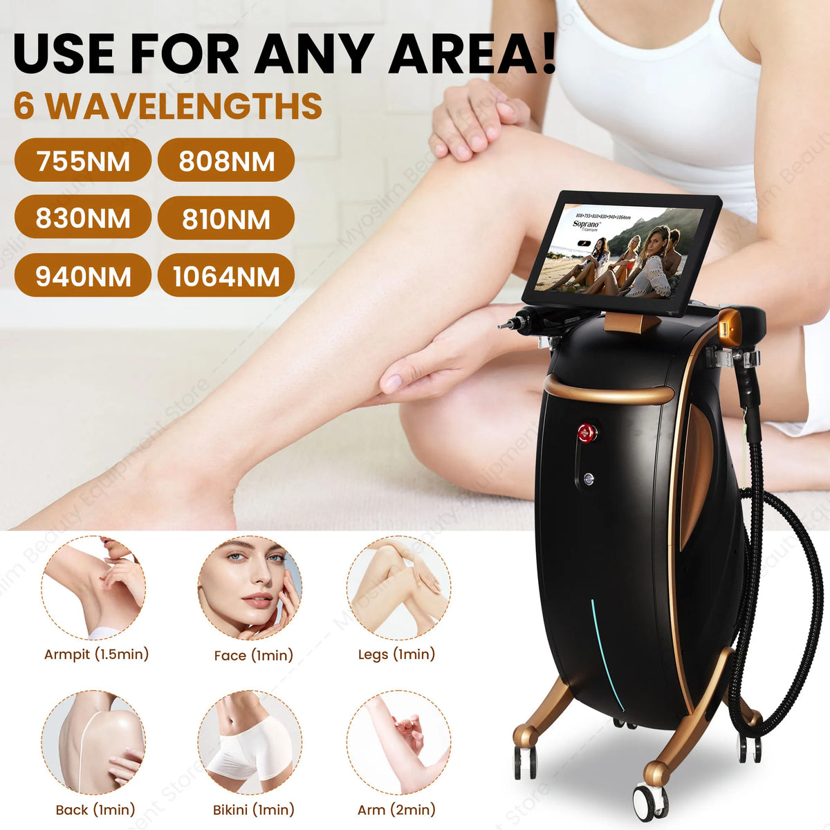 Máquina de Belleza Láser Multifuncional 3 en 1, Depilación Permanente con Diodo, Eliminación de Tatuajes con Picosegundos, Sistema de Análisis de Piel y Vello