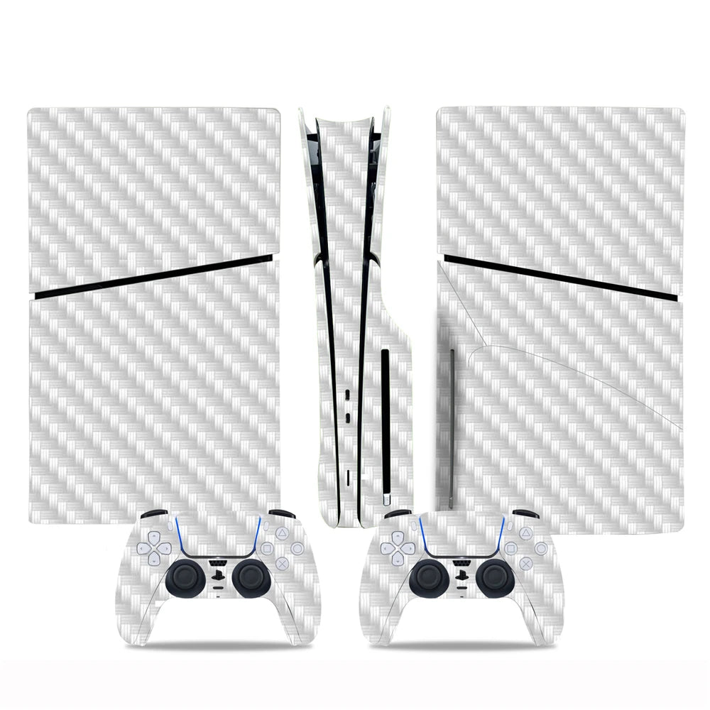 Nueva pegatina de fibra de carbono para consola PS5 Slim edición con disco, adhesivos para la parte central de la consola, accesorios para consola de juegos