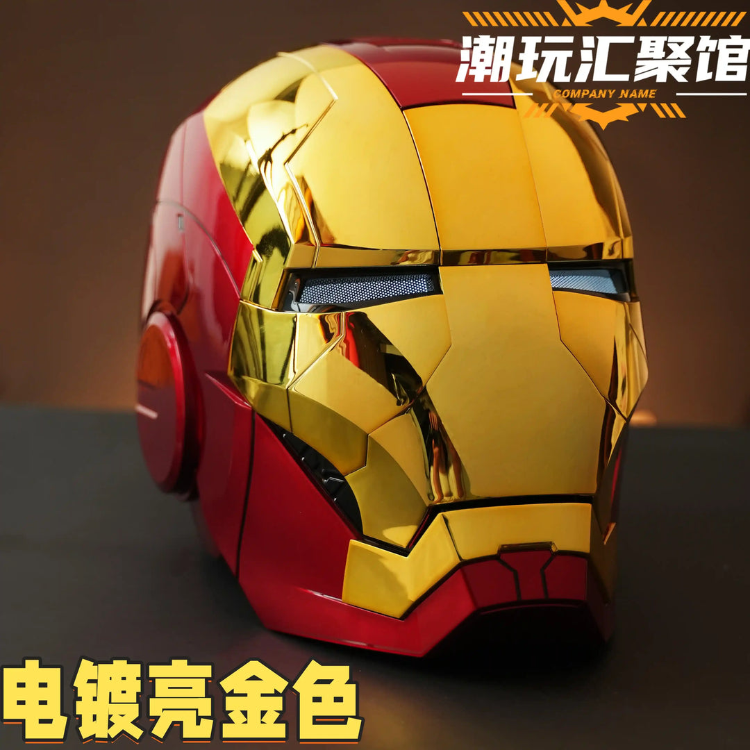 Casco Iron Man MK5, Real, portátil, apertura eléctrica automática, cierre, regalo de Año Nuevo para el Día de los niños, figura de acción coleccionable, juguete