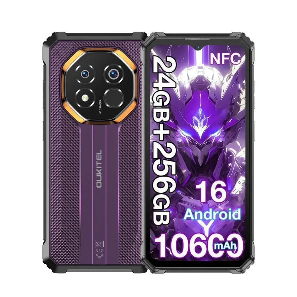 Teléfono Inteligente Resistente Oukitel G7, Pantalla de 6.52 Pulgadas, 24 GB (8+16) de RAM, 256 GB de ROM, Android 16, 10600 mAh, Cámara Principal de 64 MP, NFC, IP69K, 1080P