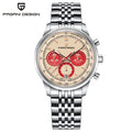 PAGANI DESIGN - Reloj de cuarzo para hombre, estilo ejecutivo, cronógrafo de carreras, acero inoxidable, sumergible 100M, con calendario automático