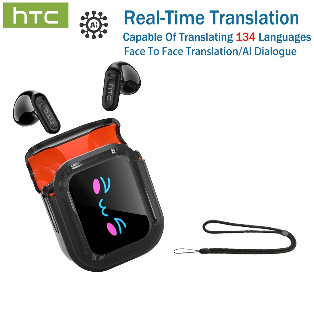 Auriculares inalámbricos Bluetooth originales HTC NE20, auriculares internos con traducción por IA, pantalla táctil multifunción LED, auriculares con reducción de ruido