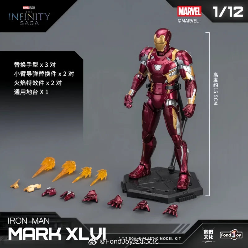 2025 nuevo Original Fondjoy Iron Man MK45 modelo Kit 1/12 Infinity Saga Ironman montaje ABS articulación móvil chico juguete regalos personalizados