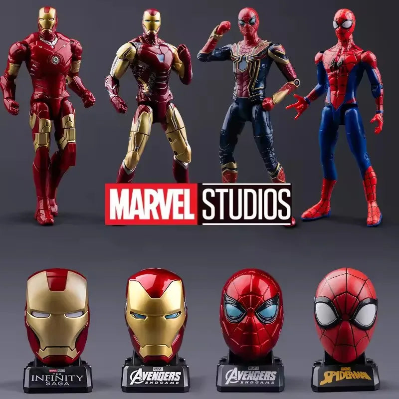 Figura de acción deformable con forma de cabeza de Iron Man de Marvel, modelo de Spider-Man con articulaciones móviles, muñeco educativo para niños