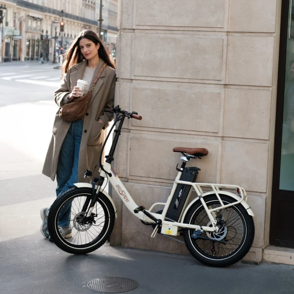 ONESPORT OT16-2 City Electric Bike Folding Design 20 Inch 250W Motor 48V 17Ah Battery Adult E-Bike LCD Screen 7 Speed Pedal Assist Portable Urban Commuting Iron Frame Wire Brake 60KM
