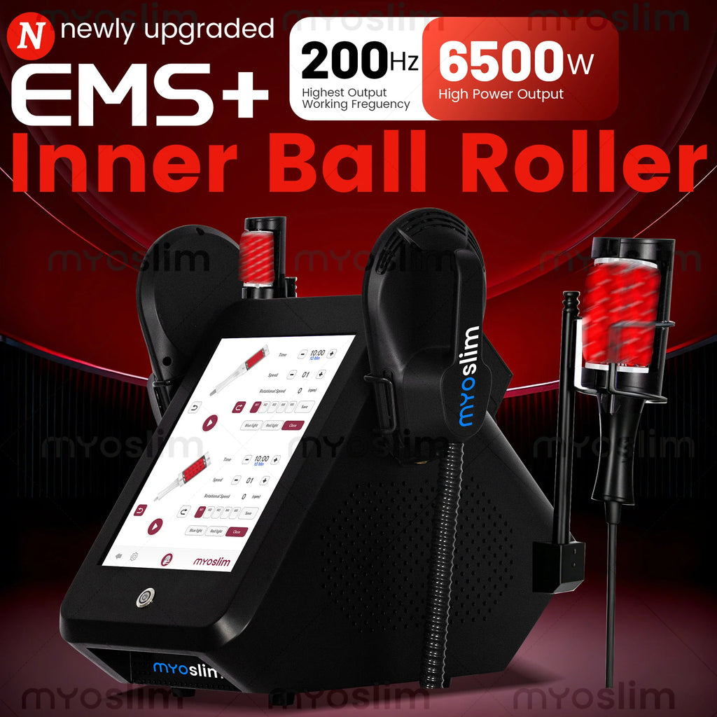 Rodillo EMS Myoslim 6500W 200HZ para Adelgazamiento y Reducción de Celulitis con Rodillo de Bolas Infrarrojas de 360 Grados, Masajeador de Belleza con Vacío